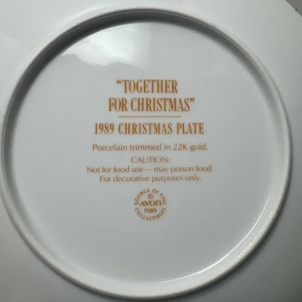 Avon Royal Doulton Christmas Collector Plates 1988 -1990 22K Gold Trim Porcelain